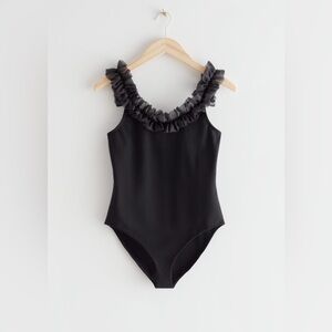 & Other Stories Organza Ruffle Bodysuit
